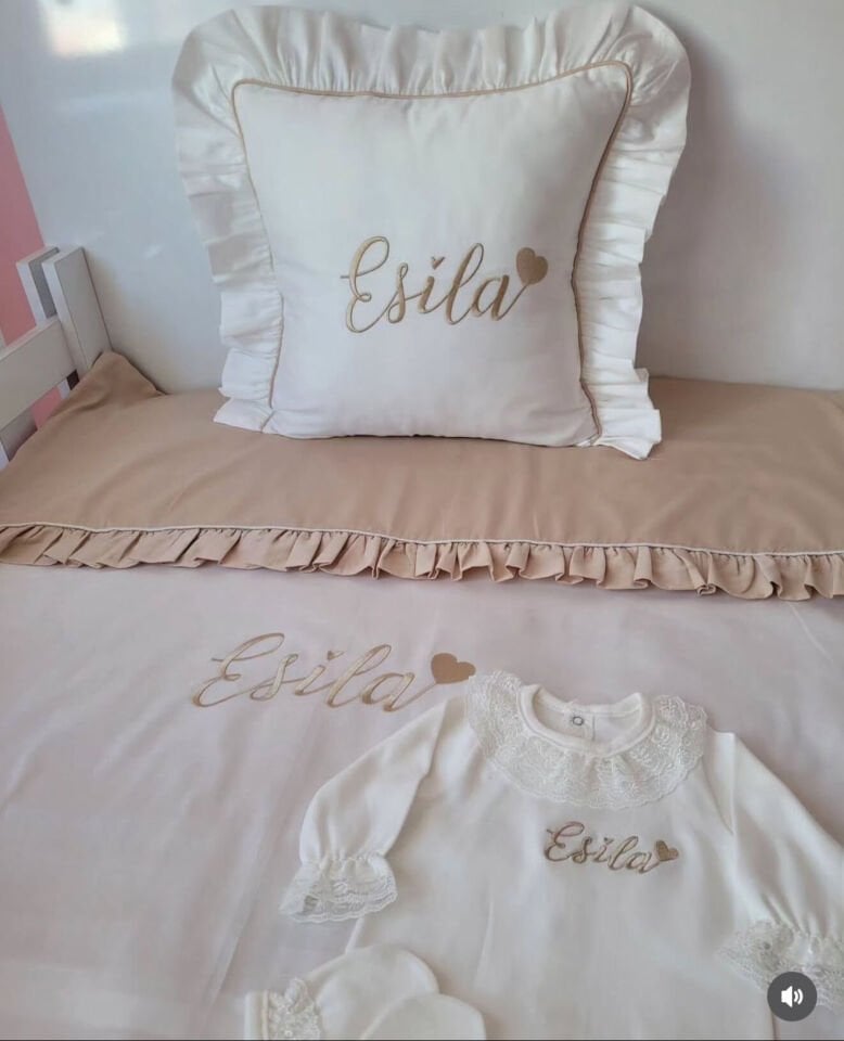 Pamuklu Modern Tasarım Bebek Yatak Örtüsü