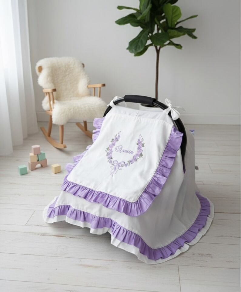 Pamuklu Bebek Puset Örtüsü