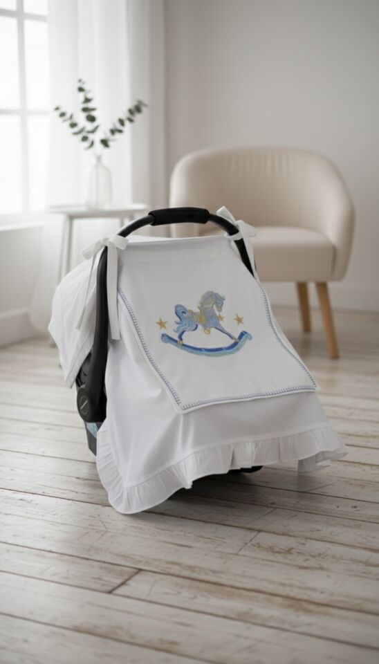 Pamuklu  Bebek Arabası Örtüsü