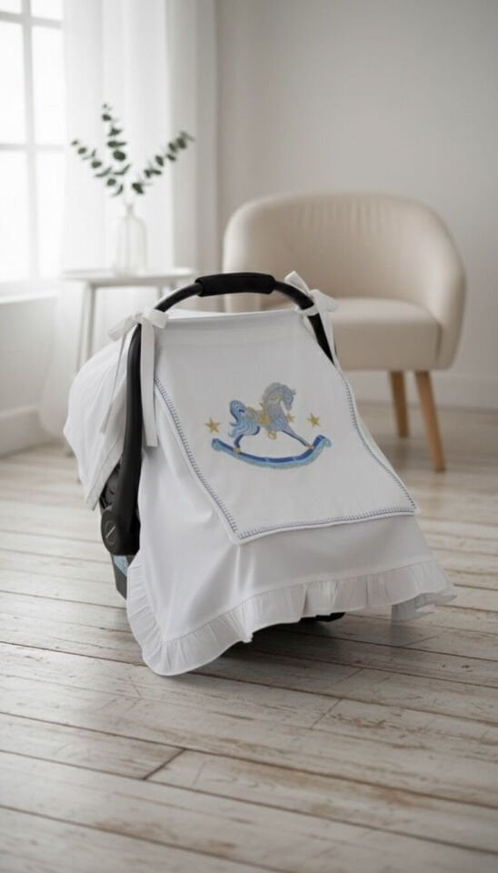 Pamuklu bebek arabası örtüsü