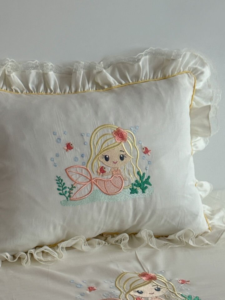Deniz Kızı Pamuk Saten Yastık /Takı Yastığı
