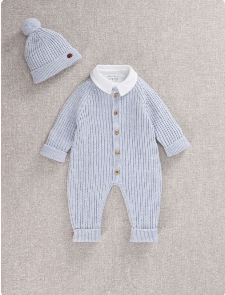 Örgü Pamuklu Premium Tulum Set / 3 Parça